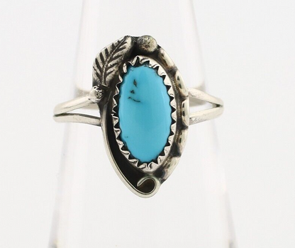 Navajo Ring 925 Silver Sleeping Beauty Turquoise Signed SkyStone Creations C80s