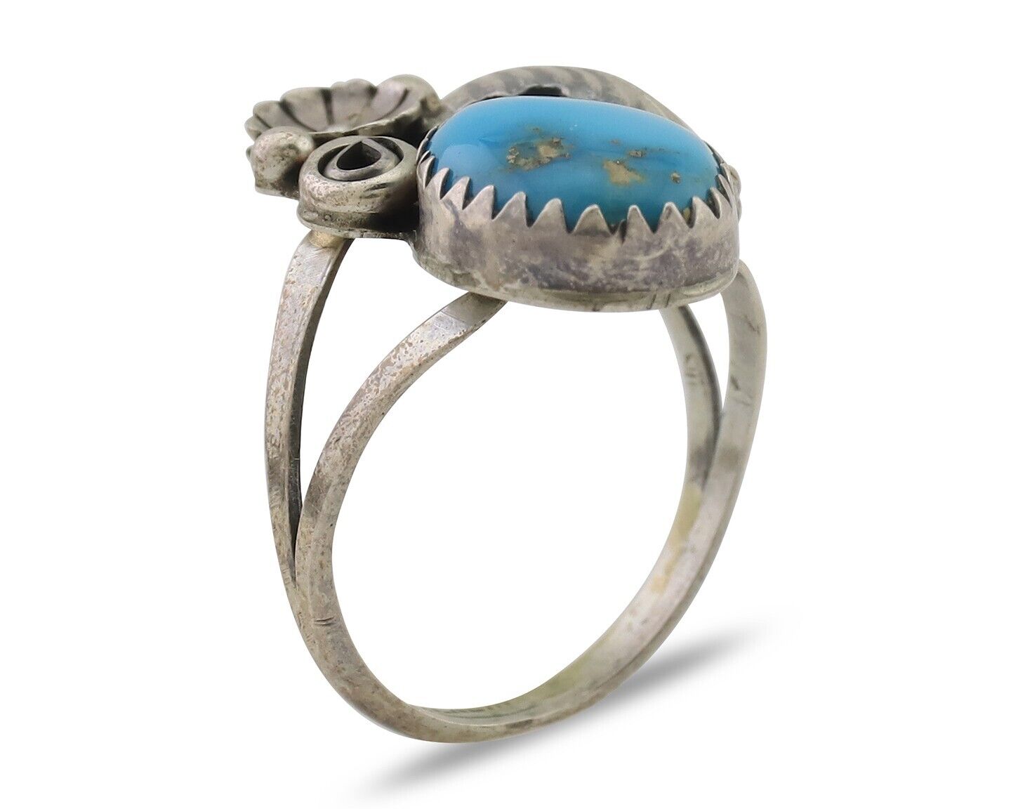 Navajo Ring 925 Silver Morenci Turquoise Native American Artist C.80's