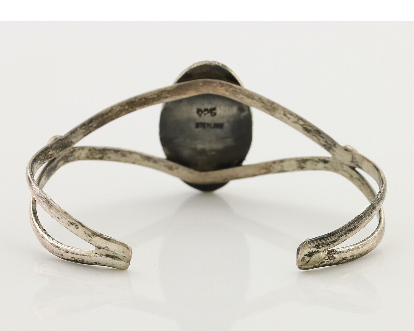 Navajo Bracelet 925 Silver Kingman Turquoise Native American Artist C.80's