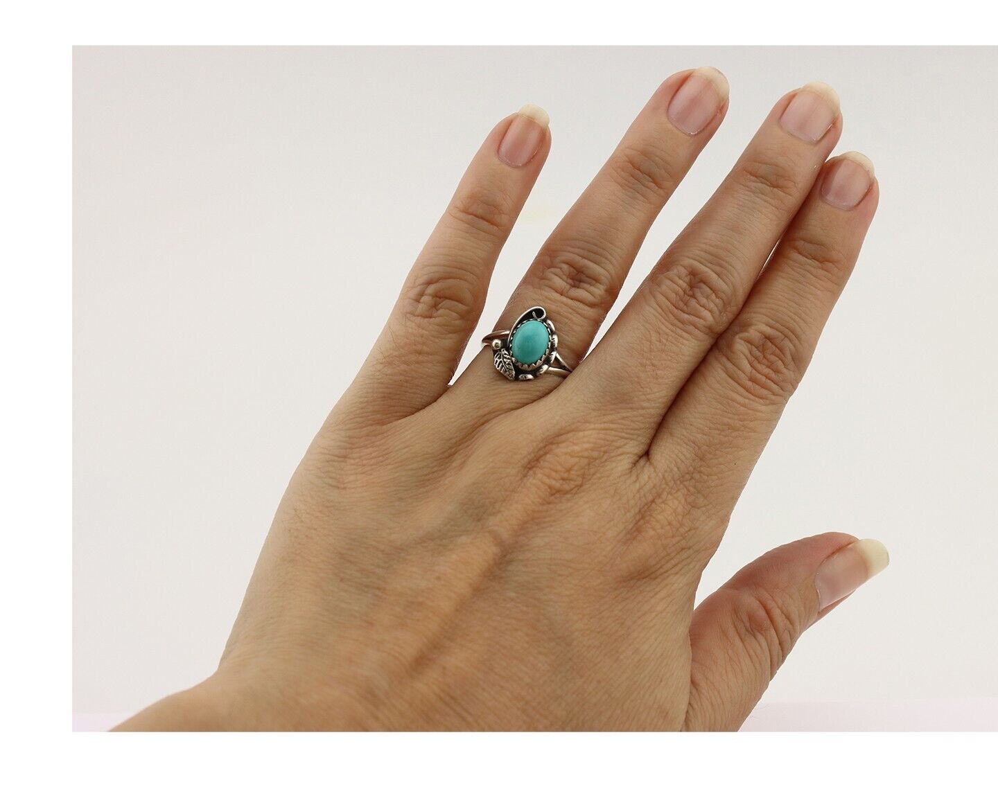 Navajo Ring 925 Silver Turquoise Artist Signed SkyStone Creations C.80's