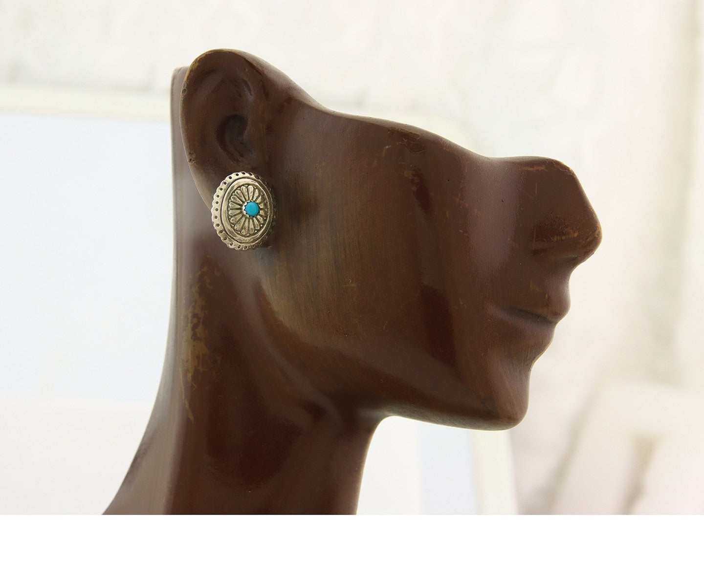 Navajo Earrings Sterling Silver Turquoise Vintage Handmade