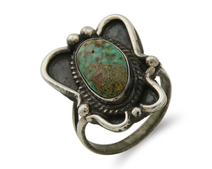 Navajo Handmade Ring 925 Silver Turquoise Native Artist C.80's