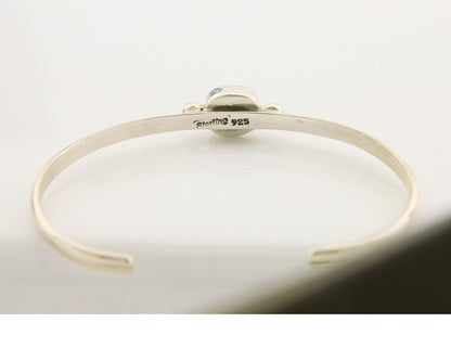 Navajo Bracelet .925 Silver Mediterranean Red Coral Cuff Native Artist C.80's