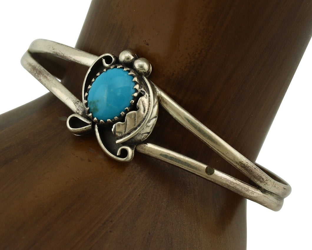 Navajo Slave Bracelet 925 Silver Arizona Turquoise Native American Artist C.80's