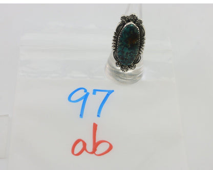 Navajo Ring 925 Silver Natural Blue Turquoise Native American Artist C.80's