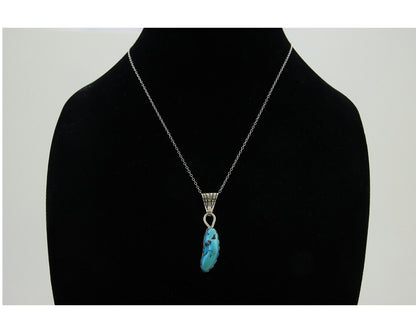 Navajo Necklace 925 Silver Blue Turquoise Artist Signed Tony Guerro C.80's