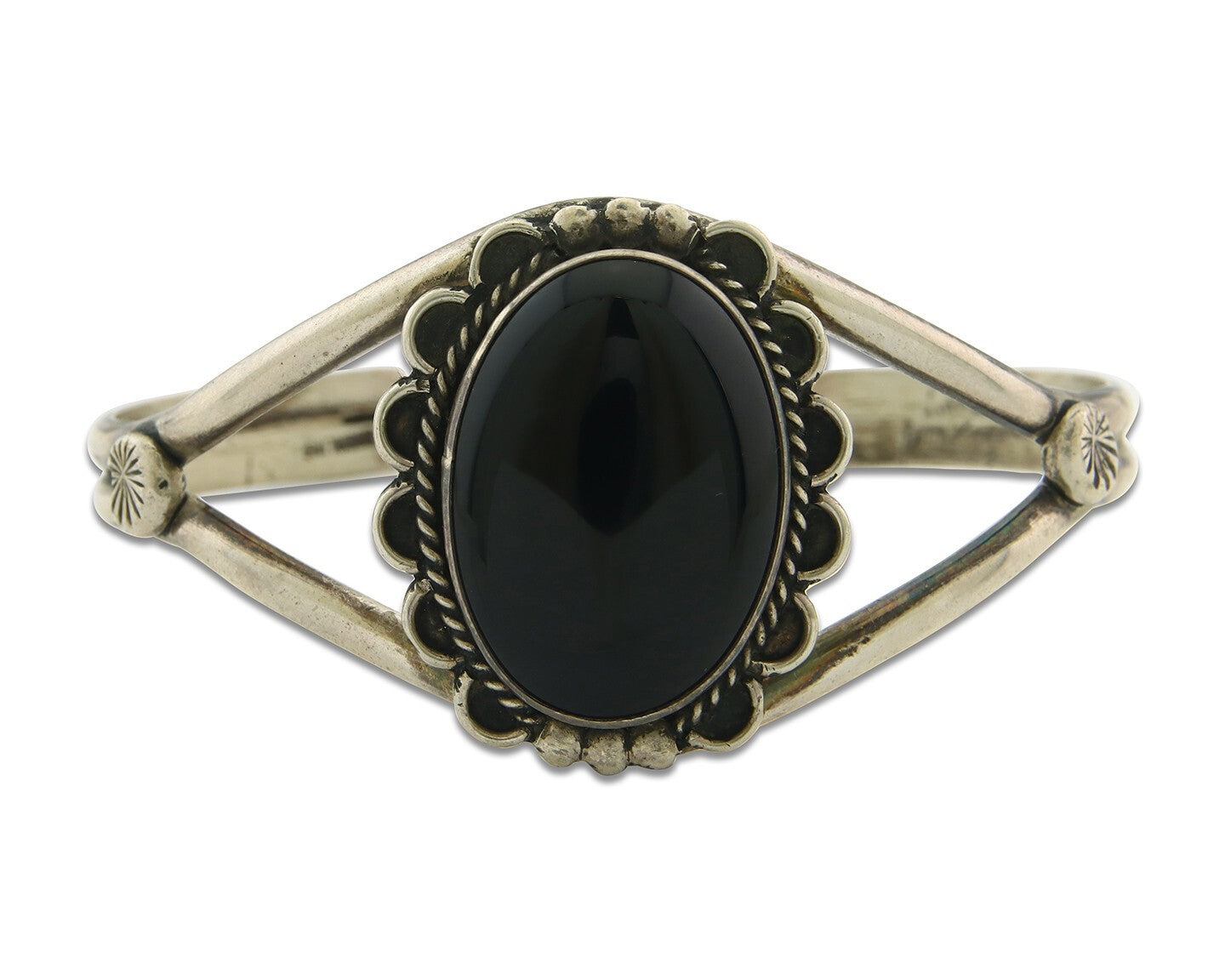 Vintage Navajo Bracelet 925 Silver Onyx Traditional Handmade Native American