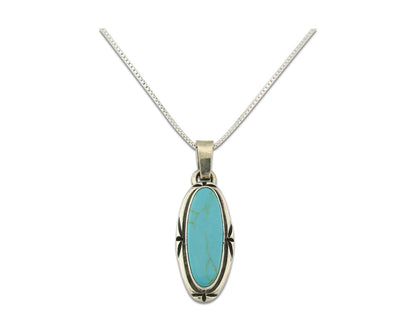 Navajo Necklace Sterling Silver Authentic Turquoise Vintage Native Artist