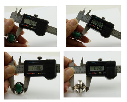 Navajo Ring 925 Silver Natural Malachite Native American Artist C.80's