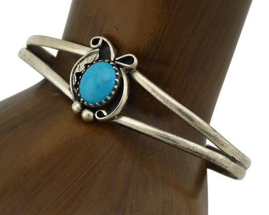 Navajo Slave Bracelet 925 Silver Natural SB Turquoise Native American C.80's