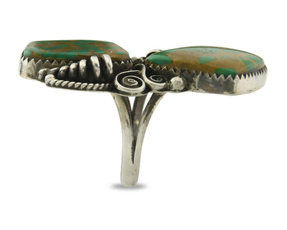 Vintage Navajo Ring 925 Sterling Silver Authentic Manassas Turquoise Size 6.5