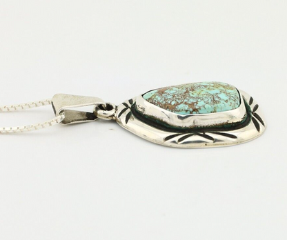 Navajo Necklace 925 Silver Spiderweb Turquoise Signed C Montoya C.80's