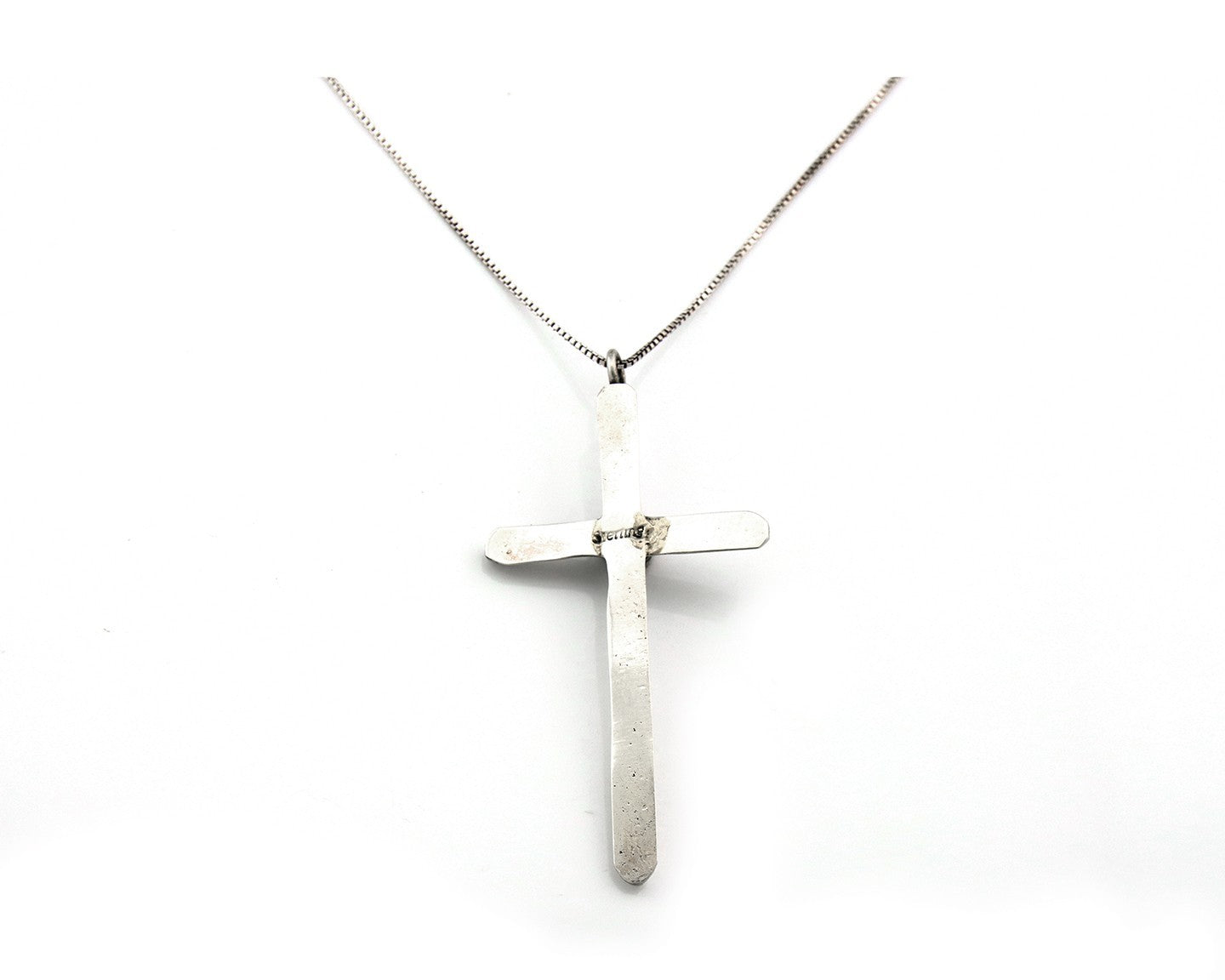 Navajo Cross Necklace Sterling Silver Snake Eye Coral Authentic Native Artist