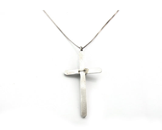 Navajo Cross Necklace Sterling Silver Snake Eye Coral Authentic Native Artist