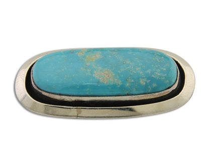 Navajo Pin Pendant 925 Silver Globe Turquoise Artist Signed Doug Zachary C.80's