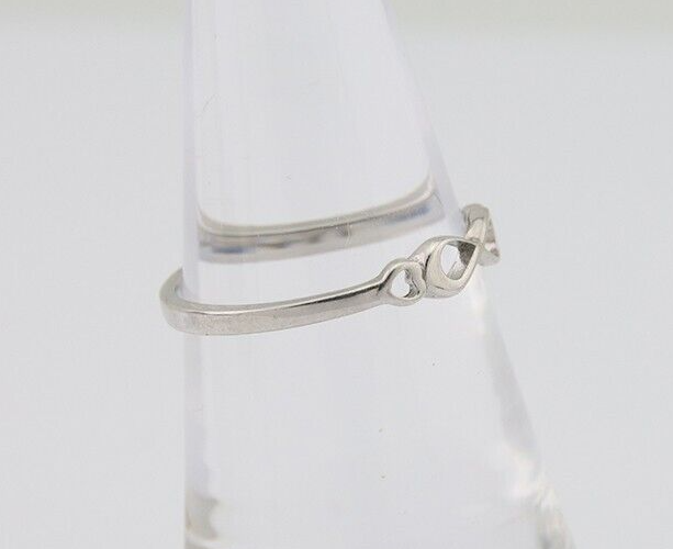 Infinity Heart Promise Ring 925 Solid Silver Size 6.0