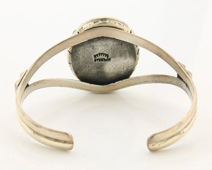 Navajo Cuff Bracelet Sterling Silver Vintage Turquoise Handmade Signed Sunrise