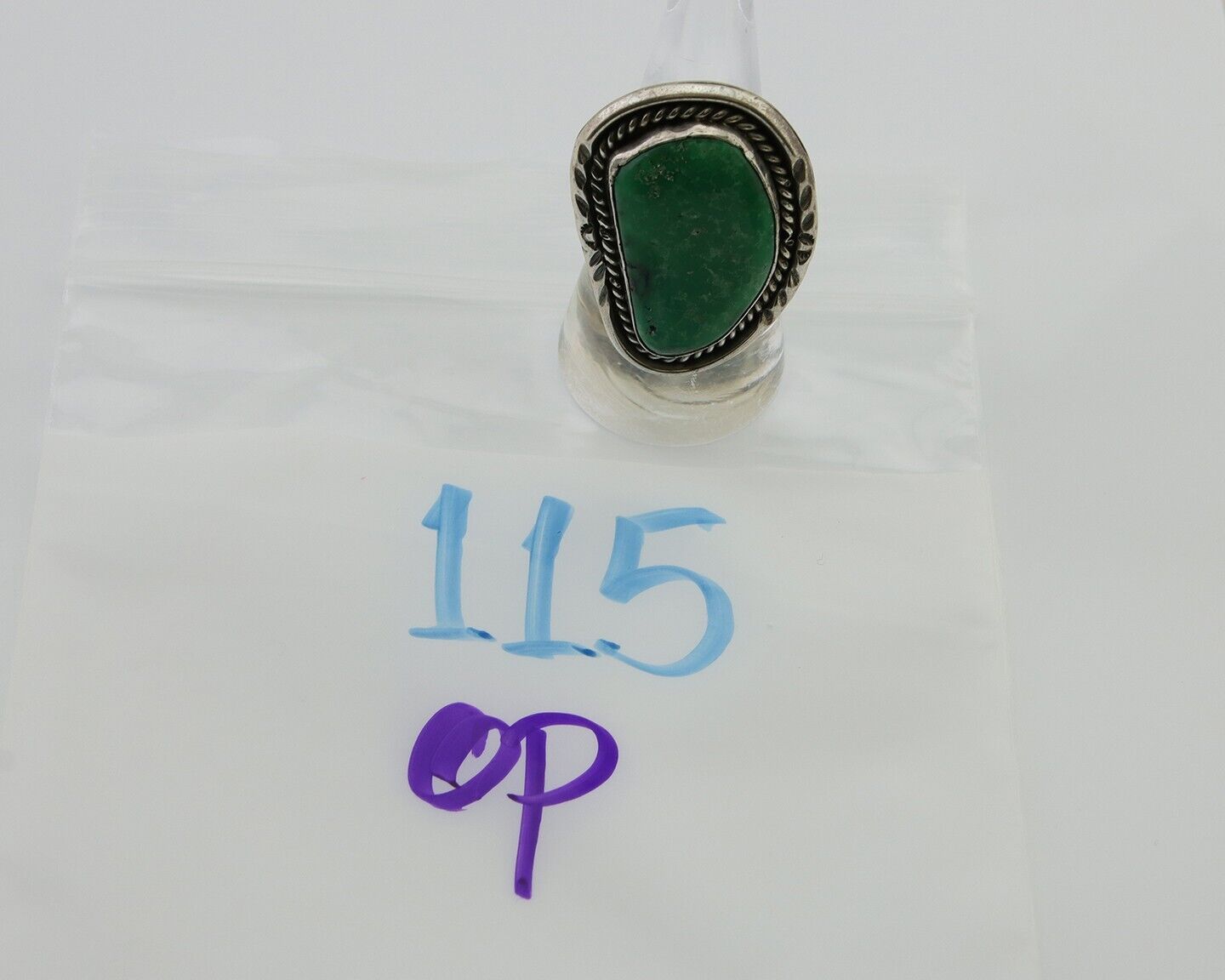 Navajo Ring 925 Silver Natural Turquoise Native American Artist C.80's