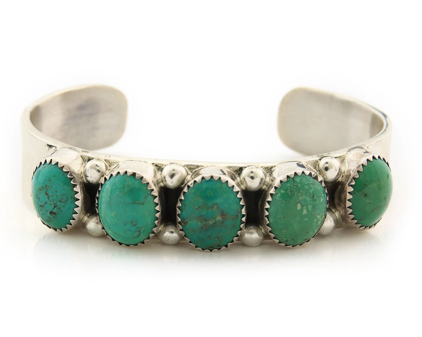 Navajo Cuff Bracelet Sterling Silver Turquoise Vintage Native Art Signed C Jones
