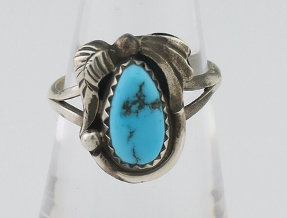 Navajo Ring 925 Silver Morenci Turquoise Native American Artist C.80's