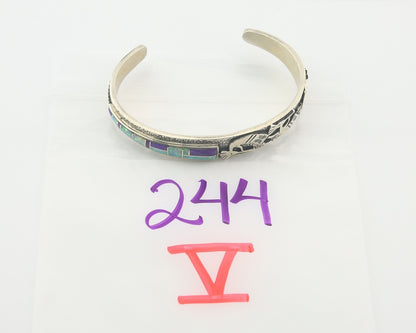 Vintage Navajo Bracelet 925 Silver Handmade Authentic Gemstone Kokopelli