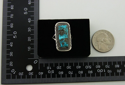 Navajo Ring .925 Sterling Silver Turquoise Artist Signed Mm C.80's