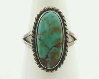 Navajo Ring 925 Silver Natural Blue Turquoise Signed M Montoya C.80's