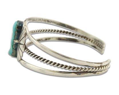 Vintage Navajo Bracelet 925 Silver Turquoise Handmade Signed L T Chee
