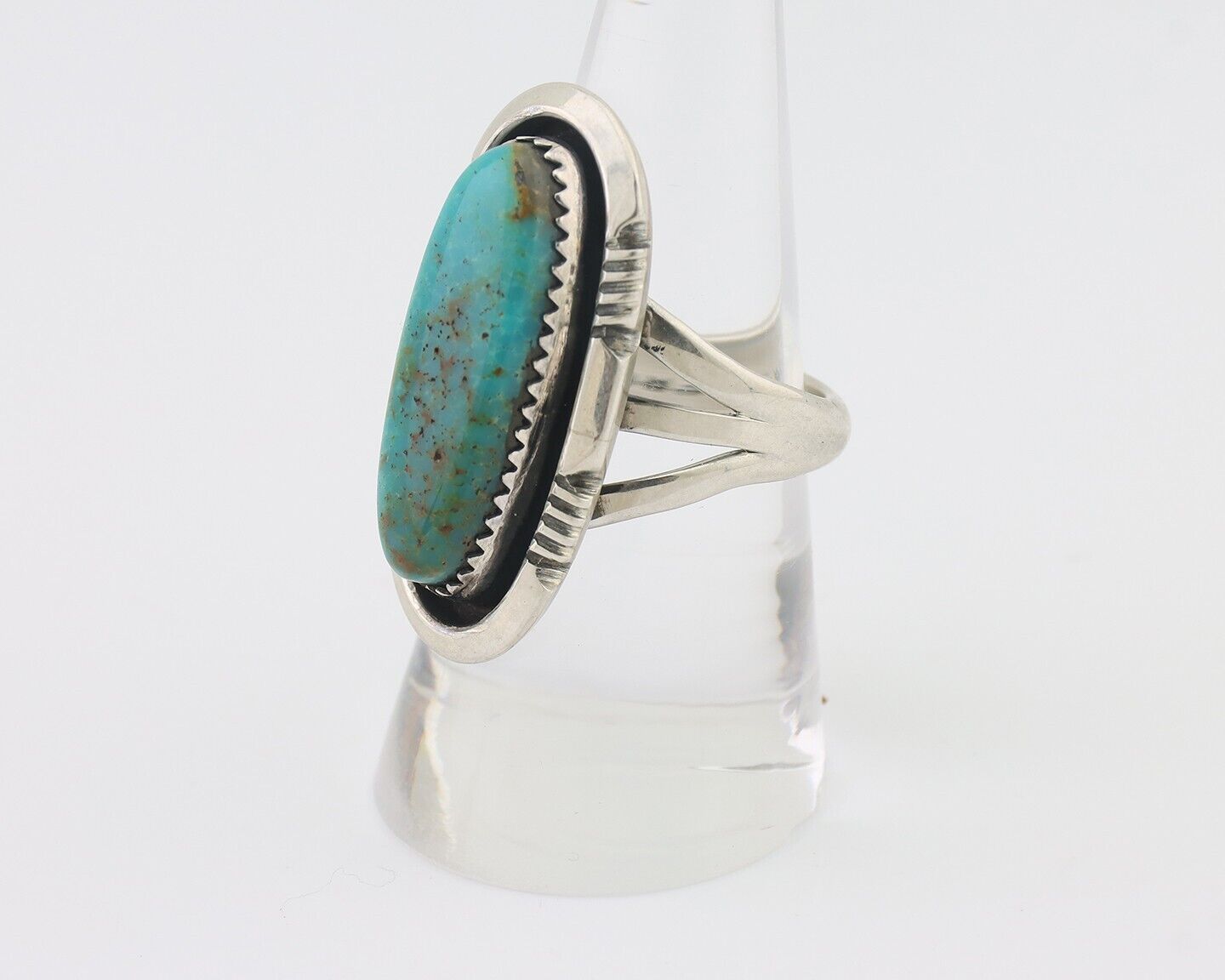 Navajo Ring 925 Silver Royston Turquoise Native American Artist C.80's