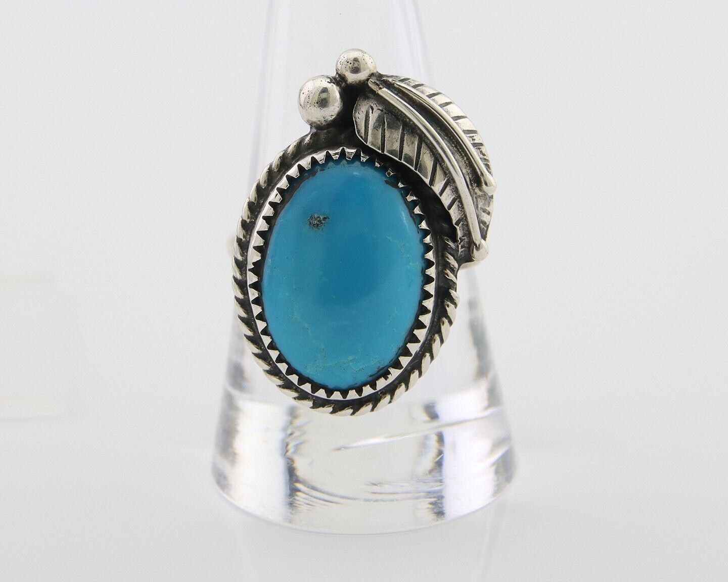 Navajo Handmade Ring 925 Silver Natural Turquoise Native Artist C.80's