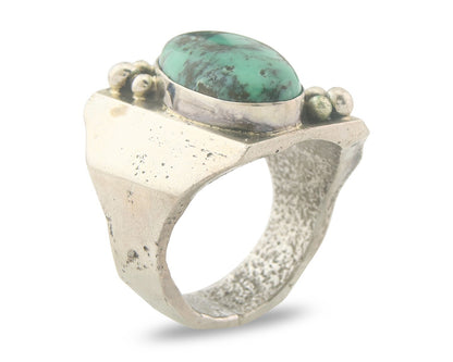 Vintage Navajo Ring 925 Sterling Authentic Turquoise Signed Sammy Begay Size 12