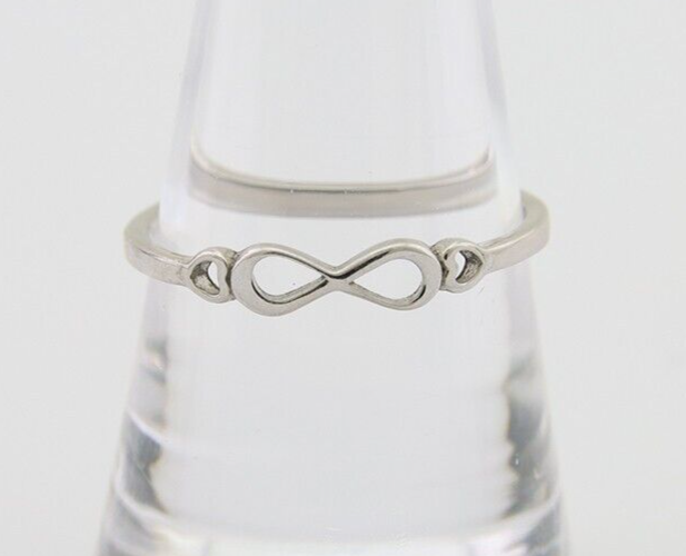 Infinity Heart Promise Ring 925 Solid Silver Size 8.0