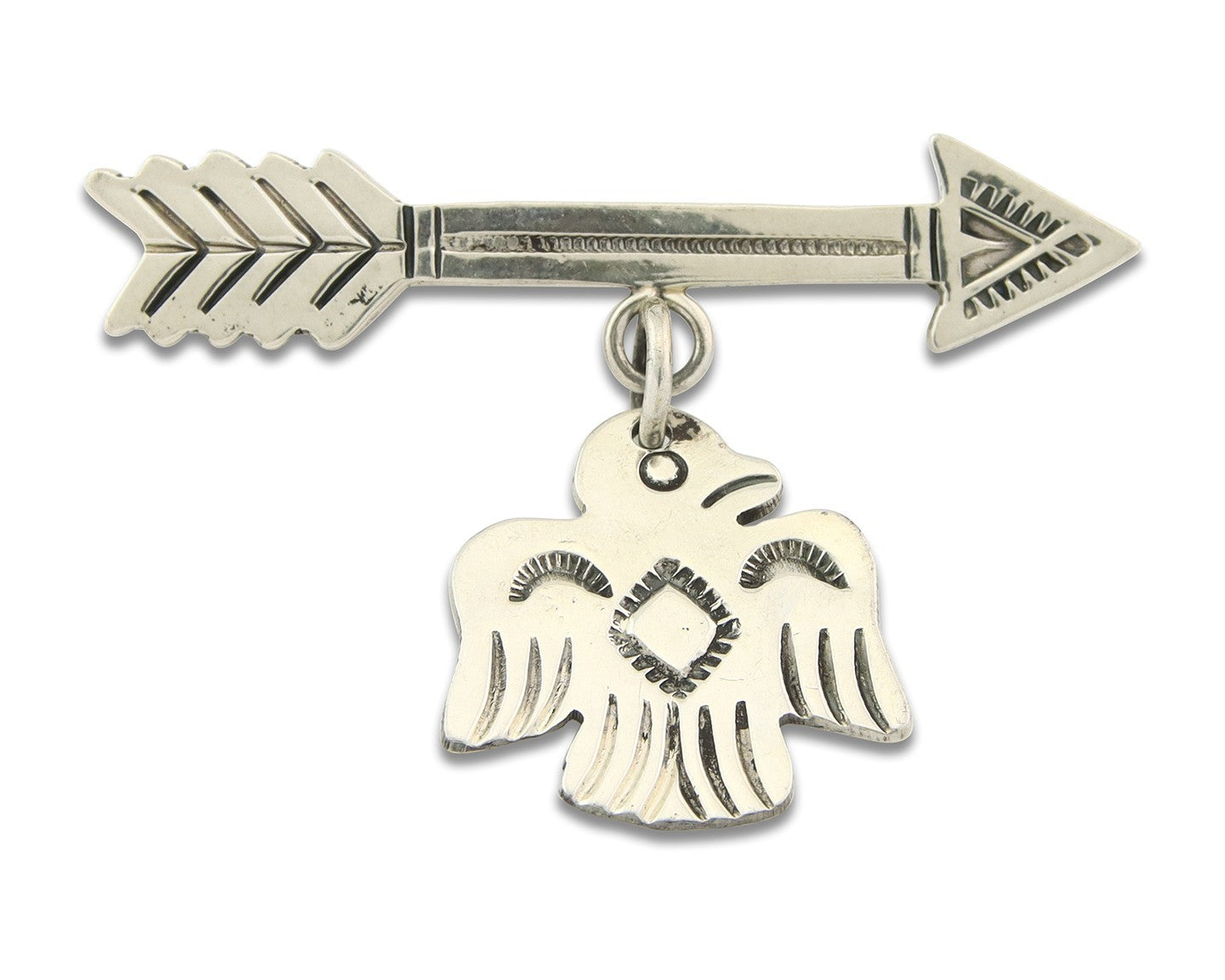 Navajo Pin Sterling Silver Thunderbird Arrow Artist Native American Artist