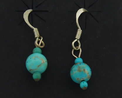 Navajo Dangle Earrings 925 Silver Natural Turquoise Native Artist C.80's