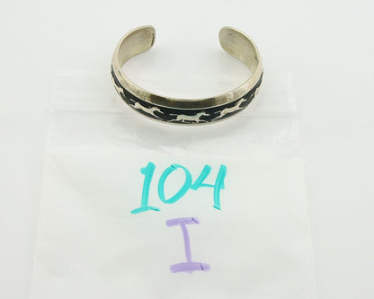 Navajo Bracelet 925 Silver Handmade Cuff Artist Signed B Webb C.80's