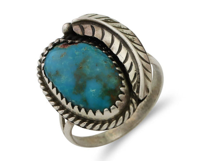 Navajo Handmade Ring 925 Silver Kingman Turquoise Native American Artist C.80's