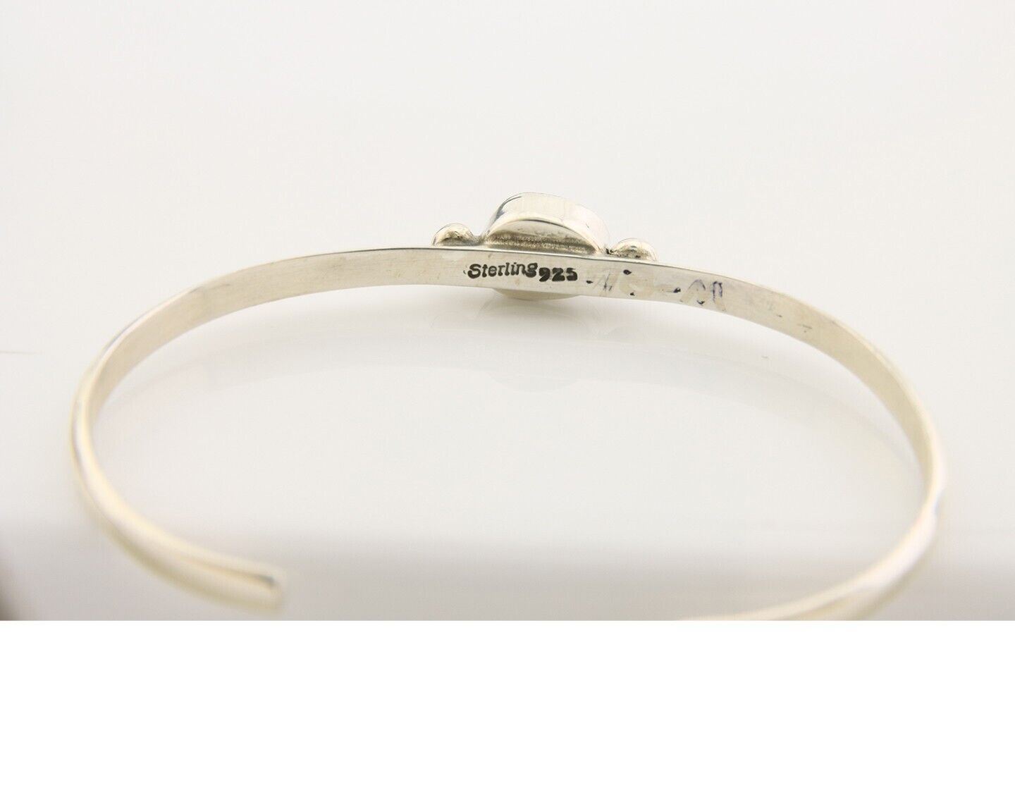 Navajo Bracelet .925 Silver Natural Red Coral Cuff Native American Artist C.80's