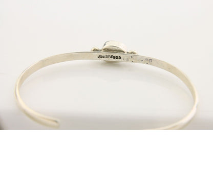 Navajo Bracelet .925 Silver Natural Red Coral Cuff Native American Artist C.80's