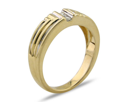 Men 6.0 mm Wide Natural Mined Diamond Band 14k Solid Gold