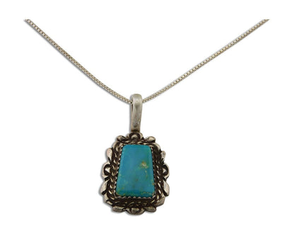 Navajo Necklace 925 Silver Natural Turquoise Artist Kee Montoya C.80's