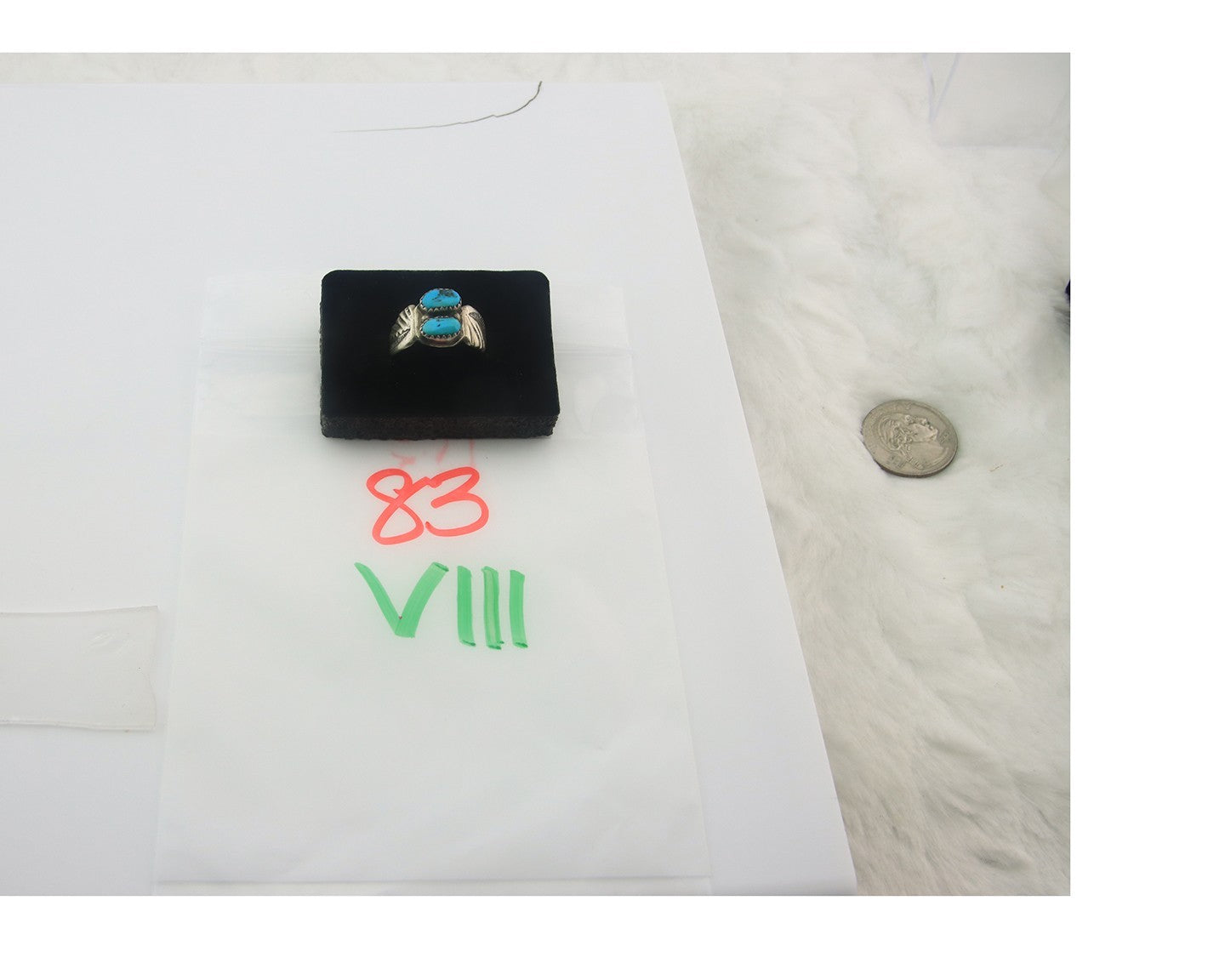 Navajo Ring Sterling Silver Authentic Vintage Turquoise Size 9.5