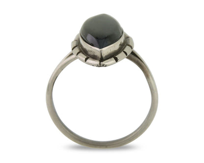 Navajo Handmade Ring 925 Silver Black Onyx Artist Signed M #10 C.80's