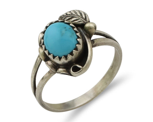 Navajo Ring 925 Silver Turquoise Artist Signed SkyStone Creations C.80's