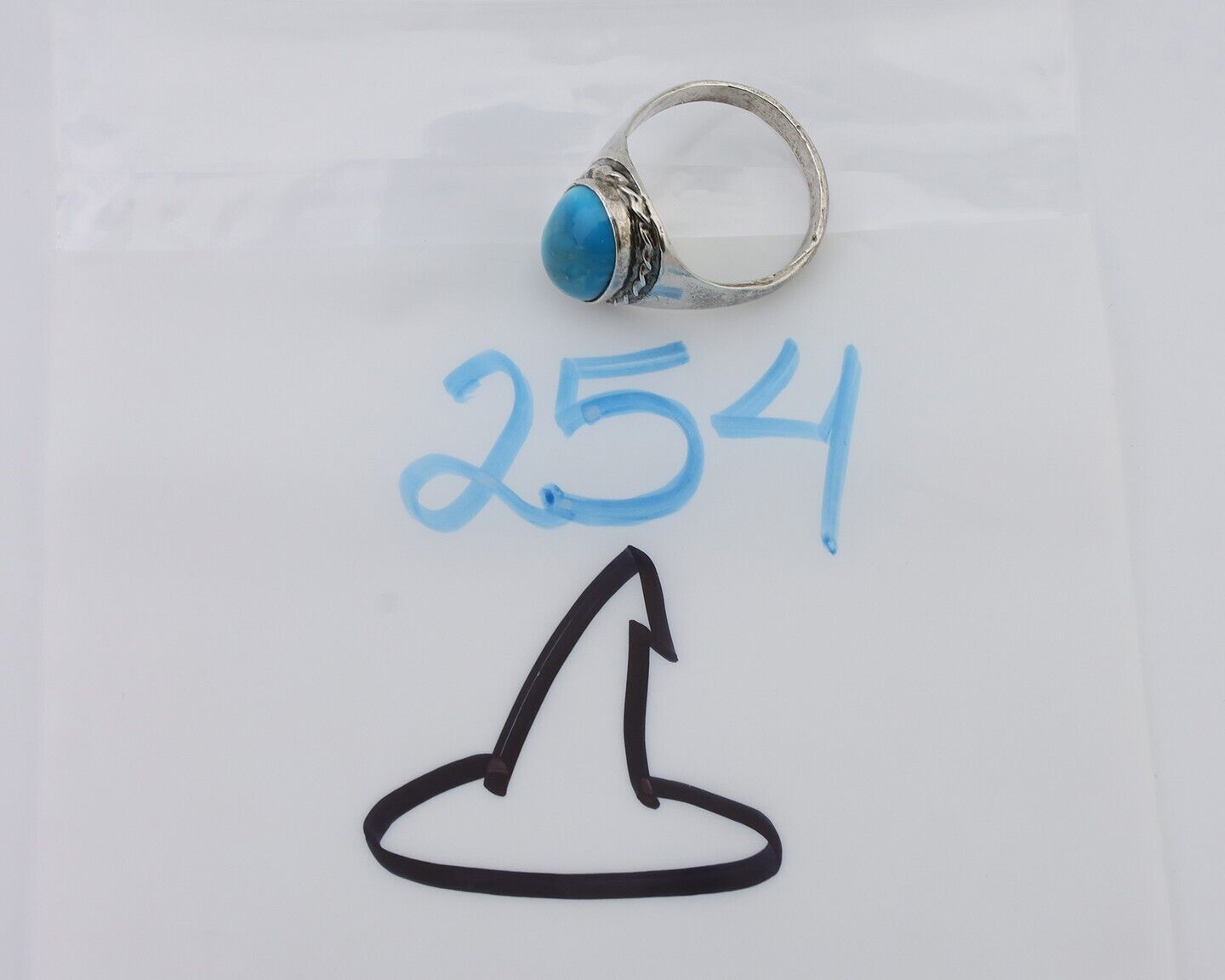 Navajo Ring 925 Silver Sleeping Beauty Turquoise Native Artist C.80's
