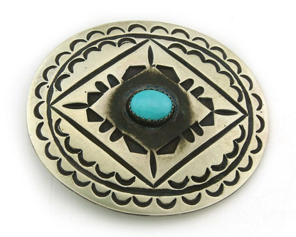 Navajo Concho Pin Pendant Sterling Silver Turquoise Vintage Handmade