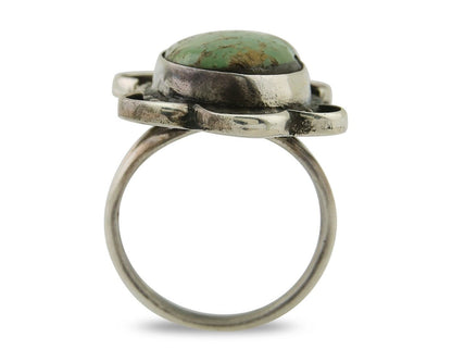 Navajo Handmade Ring 925 Silver Turquoise Native Artist C.80's