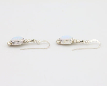 Navajo Dangle Earrings 925 Silver Natural Opal Artist Signed Montoya C.80's