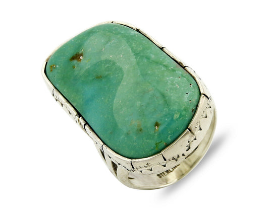 Navajo Signed L. Bennette .925 SOLID Silver Natural Turquoise Ring