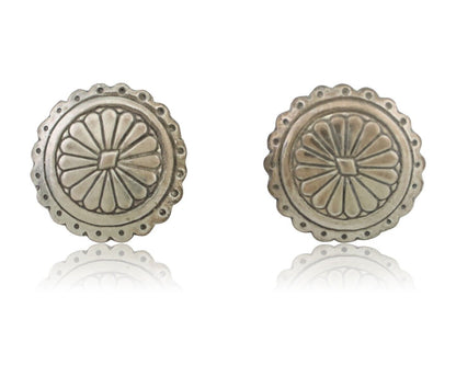 Navajo Small Shield Earrings 925 Silver Native American Artist C.80's