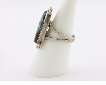 Navajo Ring 925 Silver Natural Turquoise Native American Artist C.80's